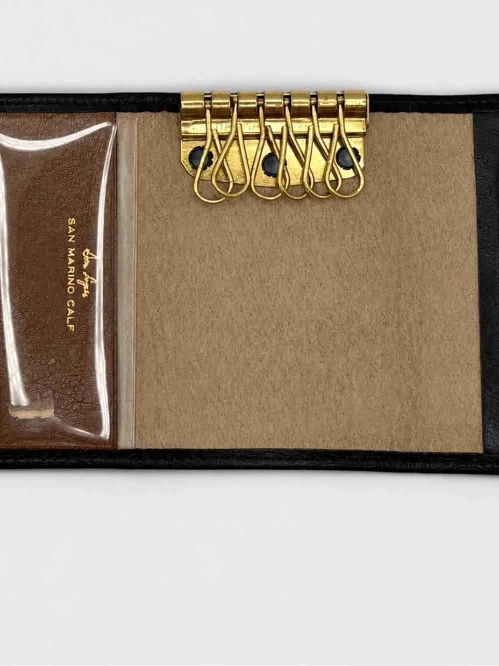 Vtg Don Loper Men’s  Brown Leather Wallet & Key Holder Gift Set USA 1960s Retro